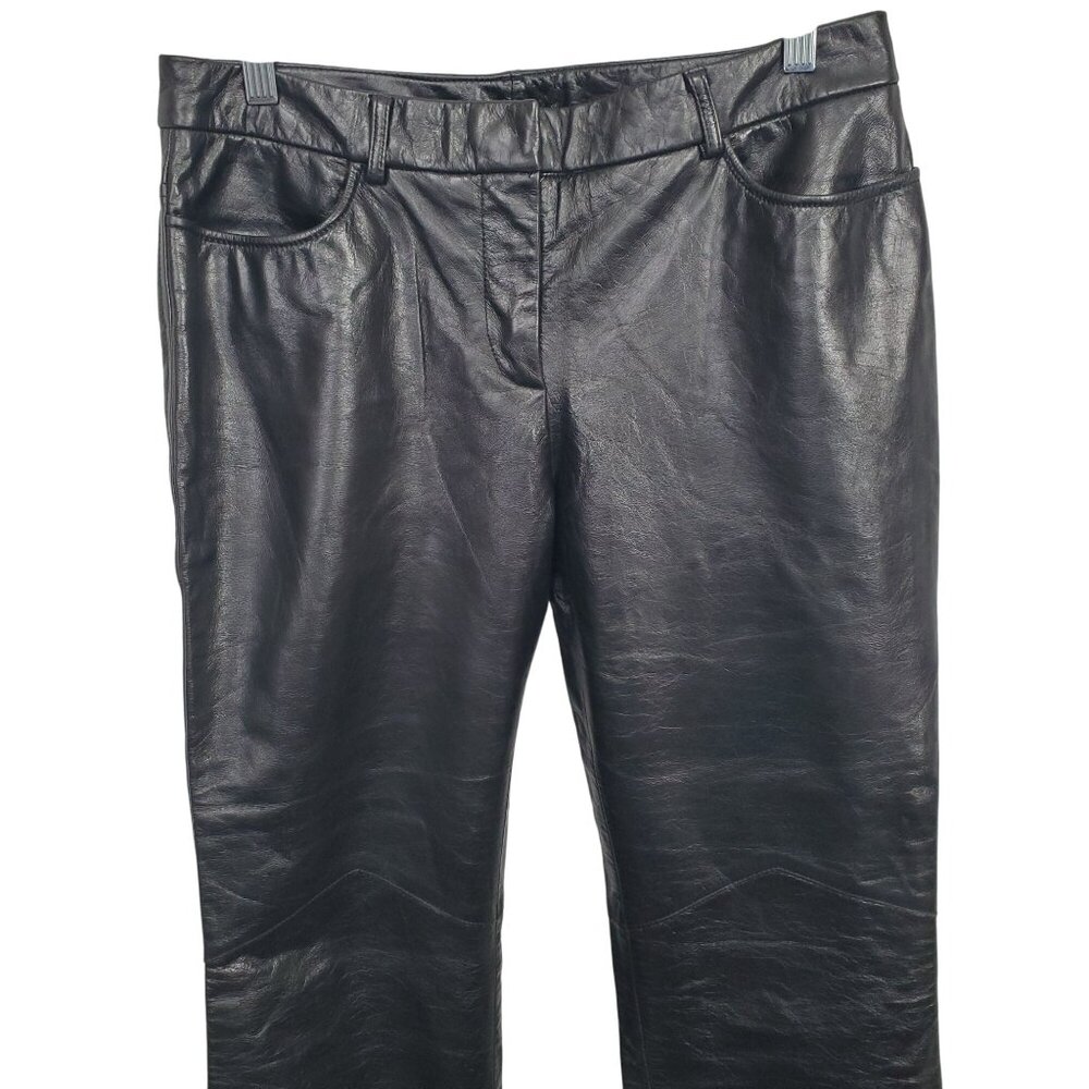 Express Juniors Size 7 8 Pants Leather Flared Vintage Retro Pockets Lined NWT - Picture 8 of 11